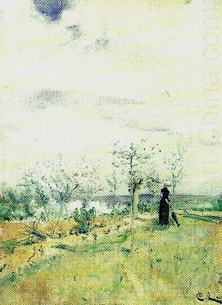 Carl Larsson korsbarsblom-kvinna i landskap china oil painting image